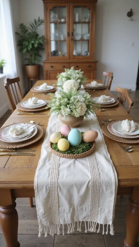 42 Easter Decor Ideas for the Home That Feel Fresh and Fun - 9. Easter Themed Table Runner