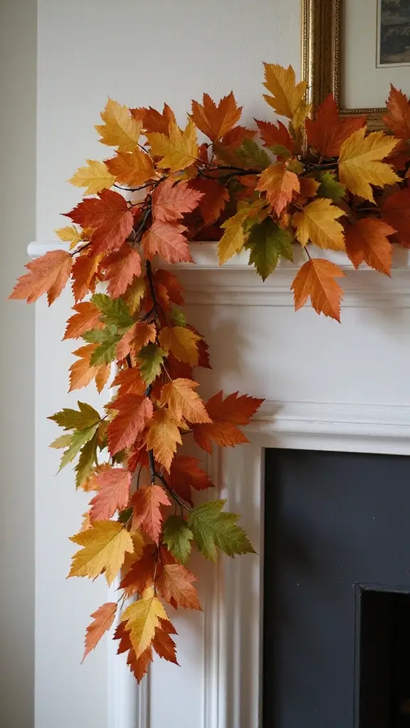42 Fall Decor Ideas for the Home That Feel Warm & Cozy - 15. Simple Leaf Garland