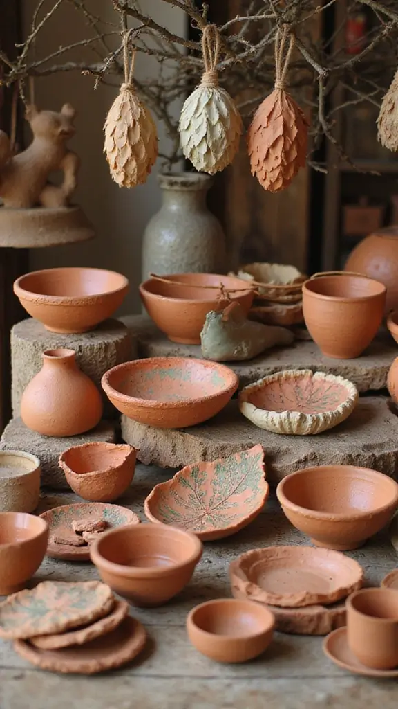 42 Fall Decor Ideas for the Home That Feel Warm & Cozy - 18. Handmade Clay Decor