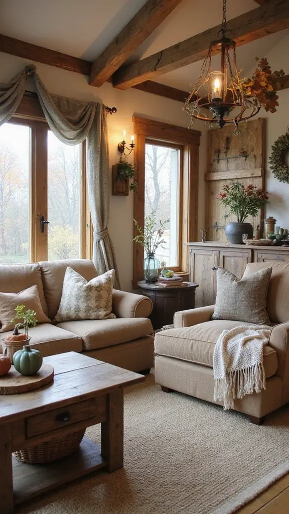 42 Fall Decor Ideas for the Home That Feel Warm & Cozy - 28. Rustic Farmhouse Decor