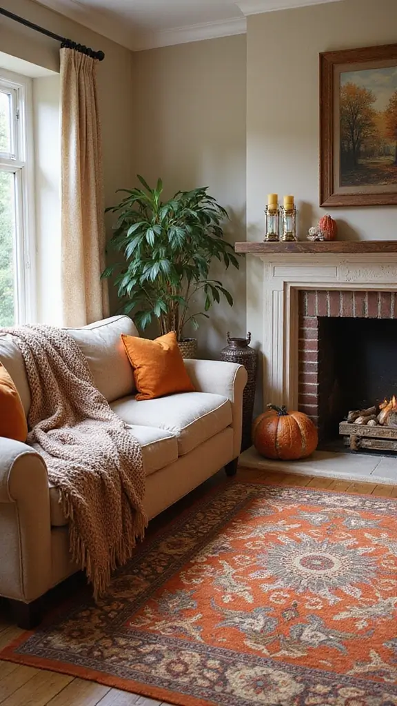 42 Fall Decor Ideas for the Home That Feel Warm & Cozy - 31. Seasonal Throw Rugs