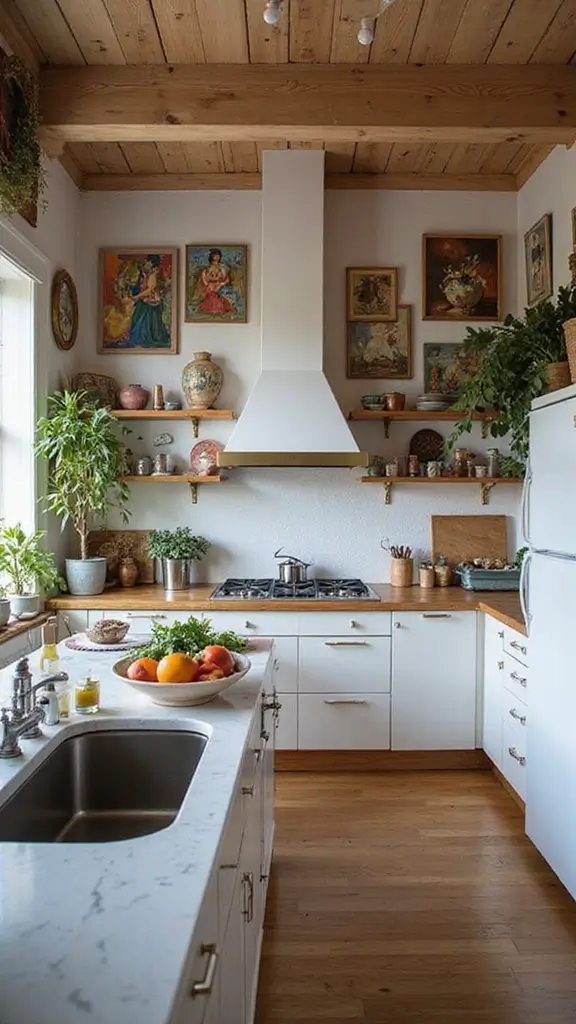 42 Home Decor Ideas for Kitchens That Feel Warm and Stylish - 17. Artistic Touches