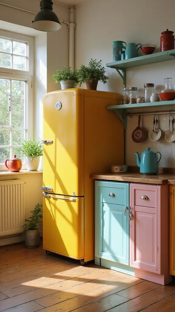 42 Home Decor Ideas for Kitchens That Feel Warm and Stylish - 20. Colorful Appliances