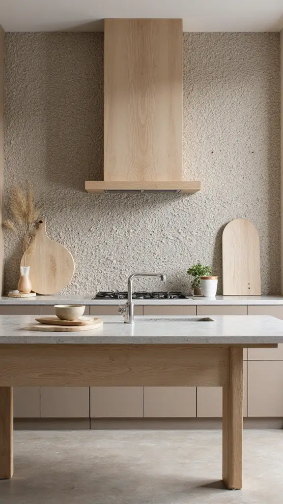 42 Home Decor Ideas for Kitchens That Feel Warm and Stylish - 29. Textured Wall Panels
