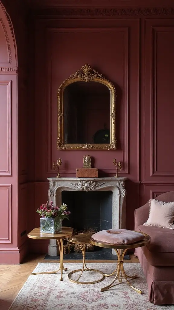 42 Home Exterior Colors Combinations That Instantly Upgrade Curb Appeal - 13. Rich Burgundy and Gold