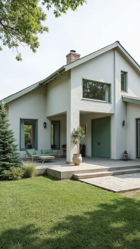 42 Home Exterior Colors Combinations That Instantly Upgrade Curb Appeal - 23. Light Gray and Sage Green