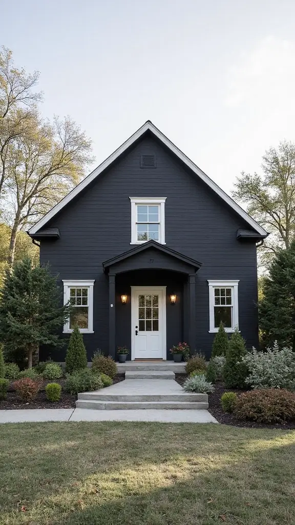 42 Home Exterior Colors Combinations That Instantly Upgrade Curb Appeal - 7. Classic Black and White
