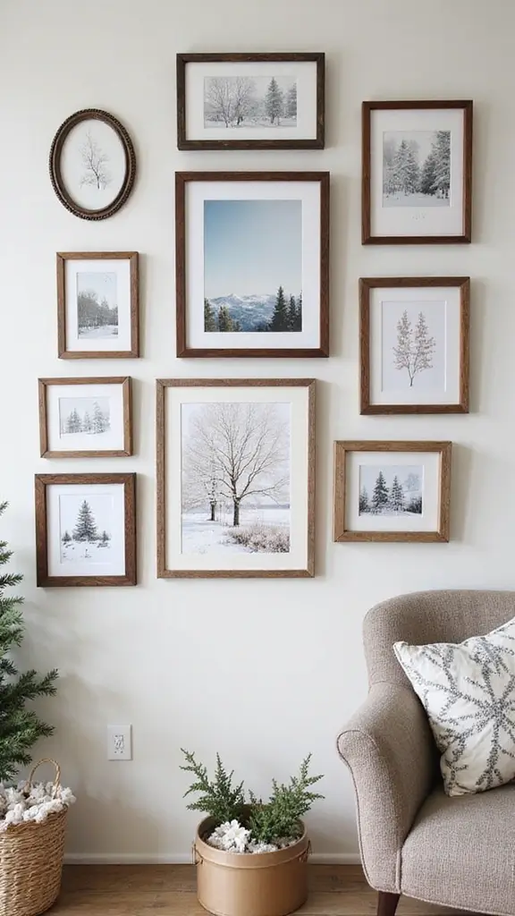42 January Home Decor Ideas That Refresh Your Space - 10. Winter-Themed Art