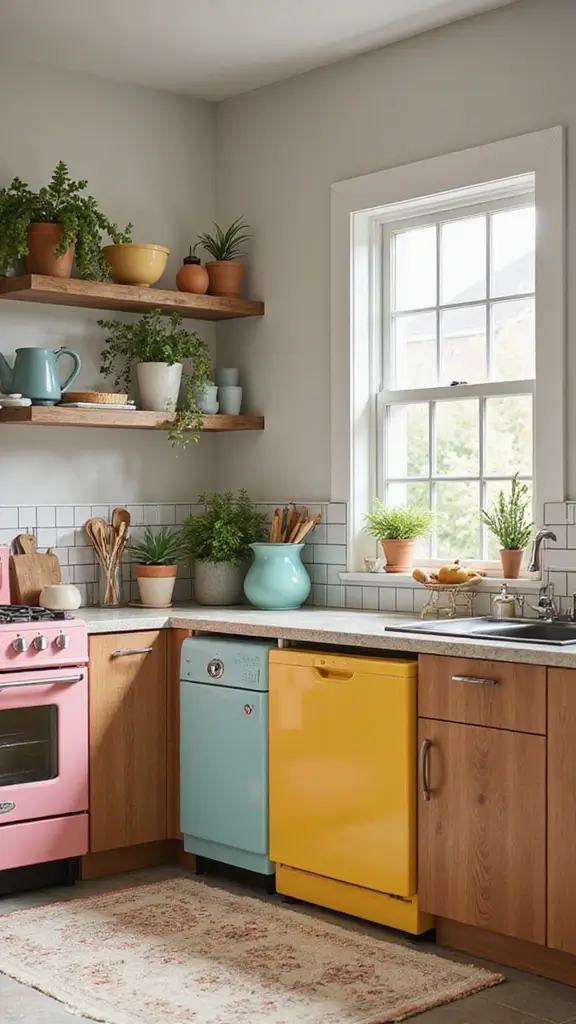 42 Kitchen Interior Design Modern Looks You’ll Love - 29. Colorful Appliances