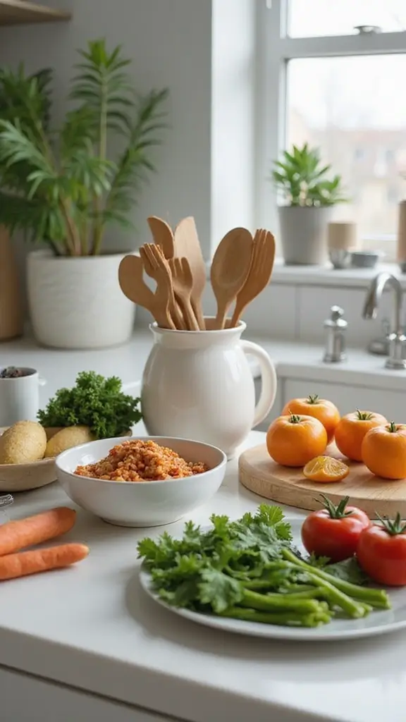 42 Kitchen Interior Design Modern Looks You’ll Love - 37. Sustainable Utensils and Cookware