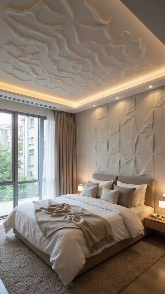 42 Latest False Ceiling Designs for Bedroom Spaces You’ll Love - 13. 3D Ceiling Panels