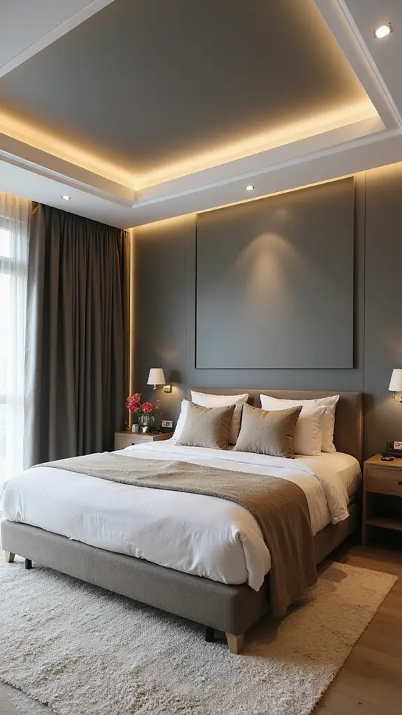 42 Latest False Ceiling Designs for Bedroom Spaces You’ll Love - 20. Contrasting Colors