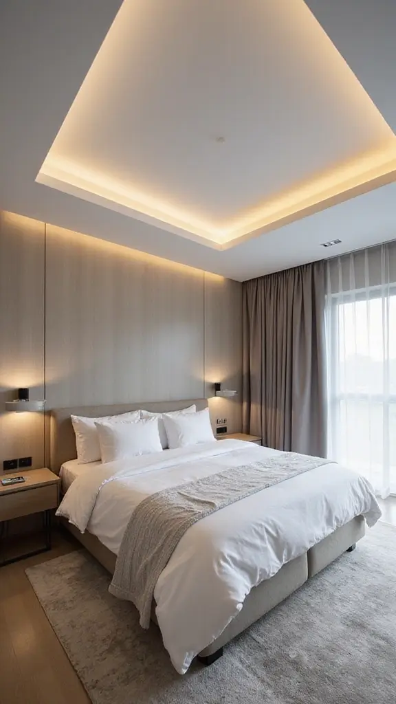42 Latest False Ceiling Designs for Bedroom Spaces You’ll Love - 26. Ceiling with Integrated Lighting