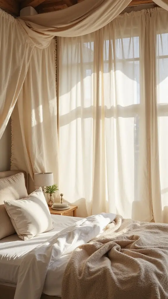 42 Latest False Ceiling Designs for Bedroom Spaces You’ll Love - 3. Eco-Friendly Fabric Panels