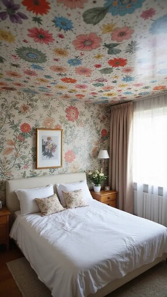 42 Latest False Ceiling Designs for Bedroom Spaces You’ll Love - 30. Ceiling with Artwork