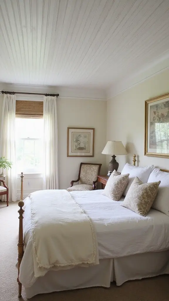 42 Latest False Ceiling Designs for Bedroom Spaces You’ll Love - 41. Classic Beadboard