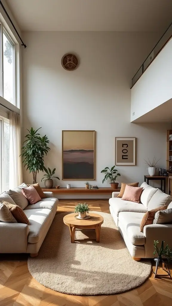 42 Living Room High Ceilings Ideas That Make a Bold Statement - 12. Create Cozy Zones