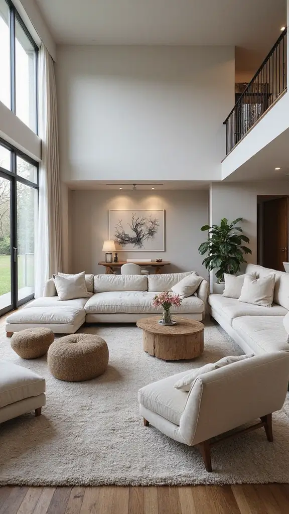 42 Living Room High Ceilings Ideas That Make a Bold Statement - 16. Floating Furniture Arrangements