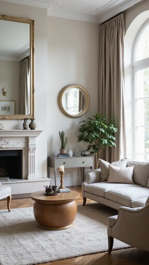 42 Living Room High Ceilings Ideas That Make a Bold Statement - 18. Use of Mirrors