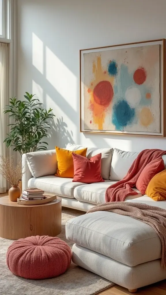 42 Living Room High Ceilings Ideas That Make a Bold Statement - 19. Accent Pillows and Throws