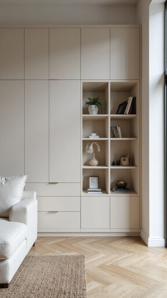 42 Living Room High Ceilings Ideas That Make a Bold Statement - 22. Innovative Storage Solutions