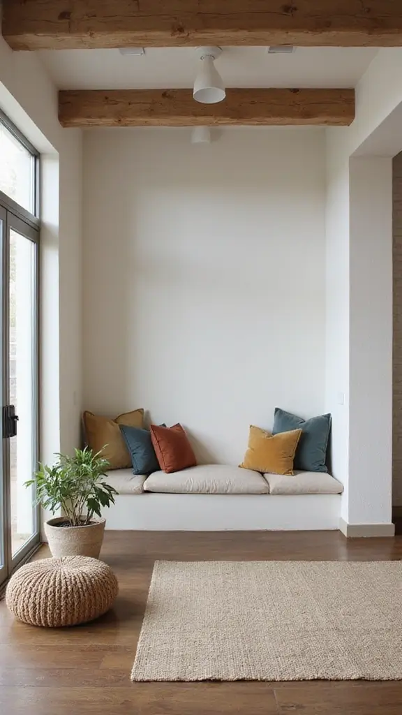 42 Living Room High Ceilings Ideas That Make a Bold Statement - 24. Built-in Seating Areas