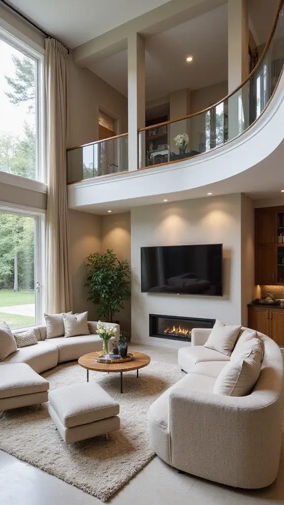 42 Living Room High Ceilings Ideas That Make a Bold Statement - 28. Sculptural Furniture