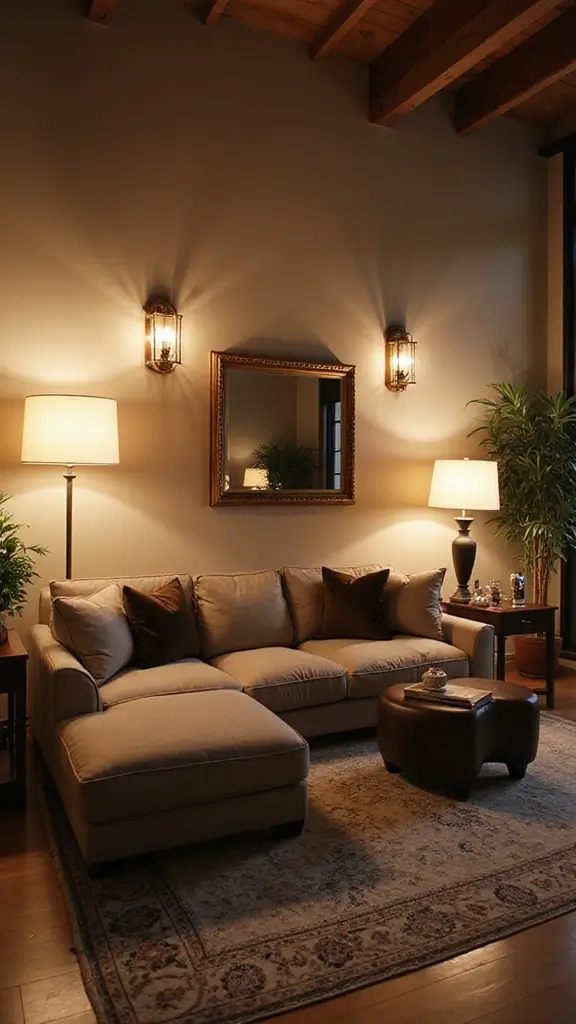 42 Living Room High Ceilings Ideas That Make a Bold Statement - 3. Layered Lighting Techniques