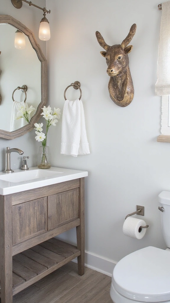42 Mobile Home Bathroom Remodel Ideas That Upgrade Comfort - 31. Incorporating Functional Art