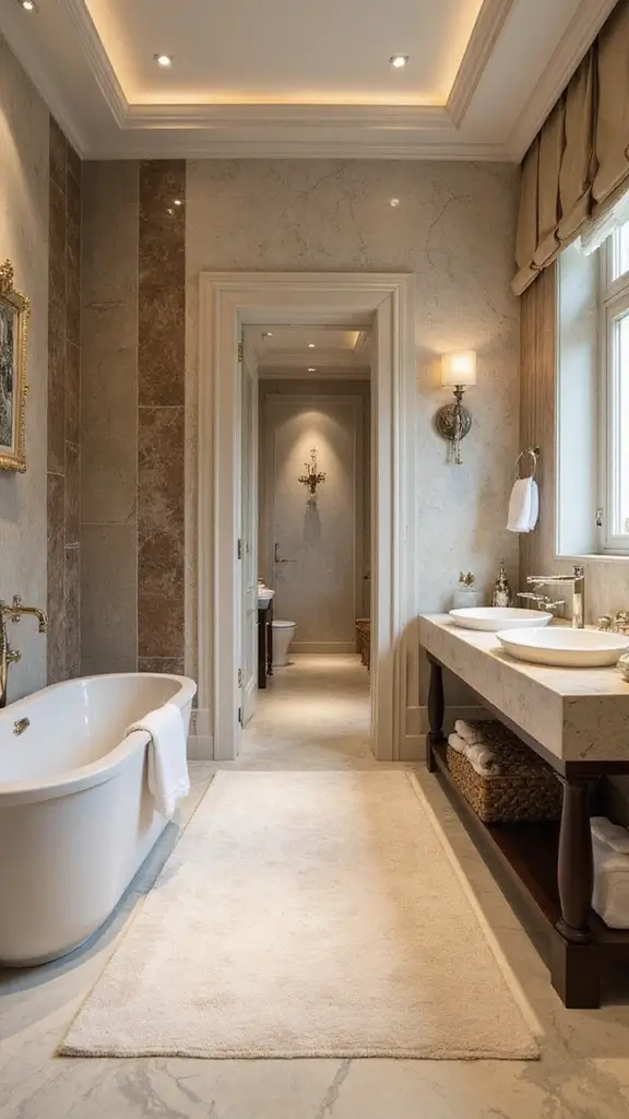 42 Modern French Interior Design Ideas That Breathe Elegance - 18. Elegant Bathroom Accents