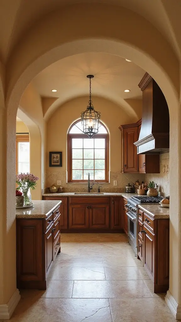 42 Modern Spanish Style Kitchen Ideas That Look Gorgeous - 22. Archways and Curved Designs