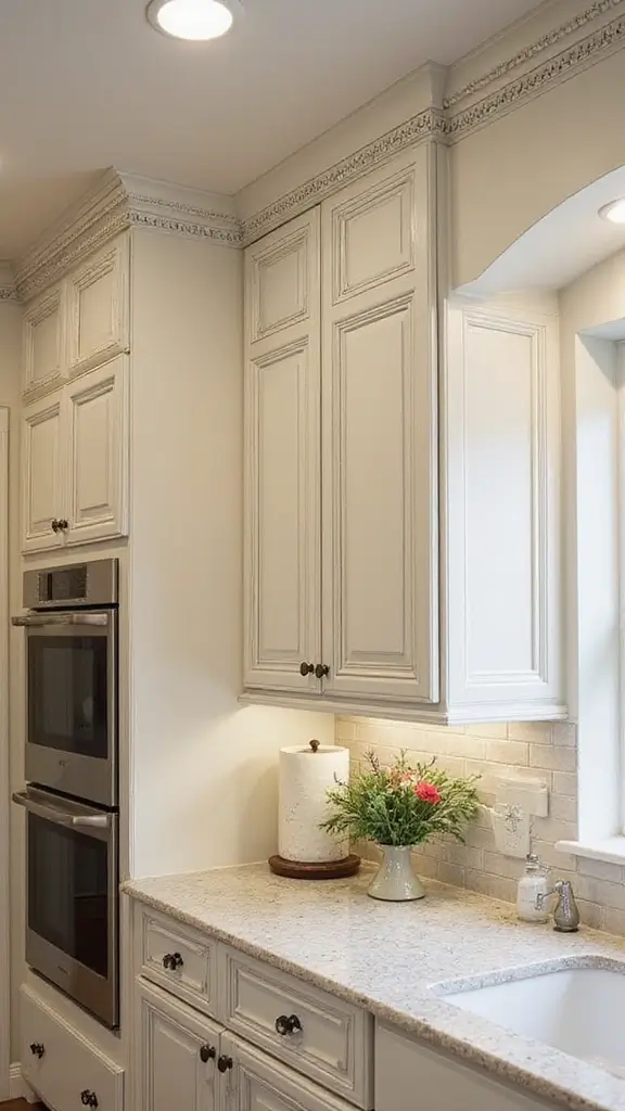 42 Modern Spanish Style Kitchen Ideas That Look Gorgeous - 25. Decorative Crown Molding