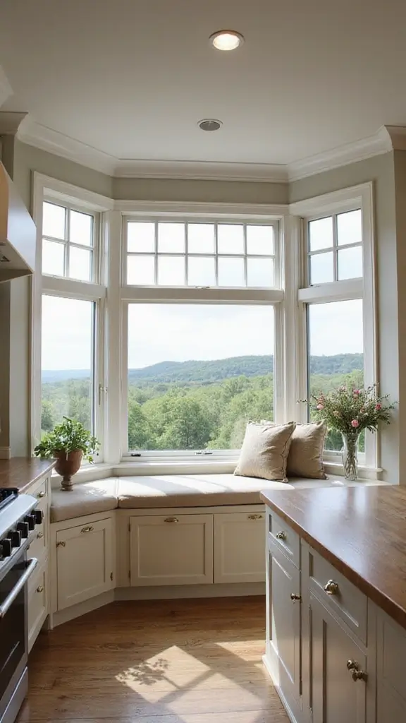 42 Modern Spanish Style Kitchen Ideas That Look Gorgeous - 31. Elegant Bay Windows