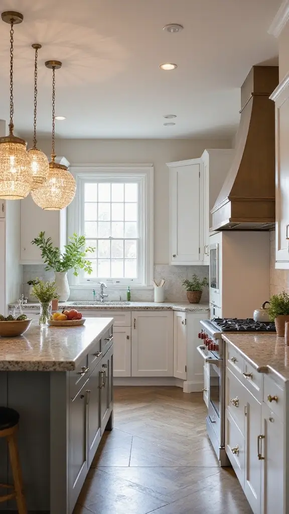 42 Modern Spanish Style Kitchen Ideas That Look Gorgeous - 5. Statement Lighting Fixtures