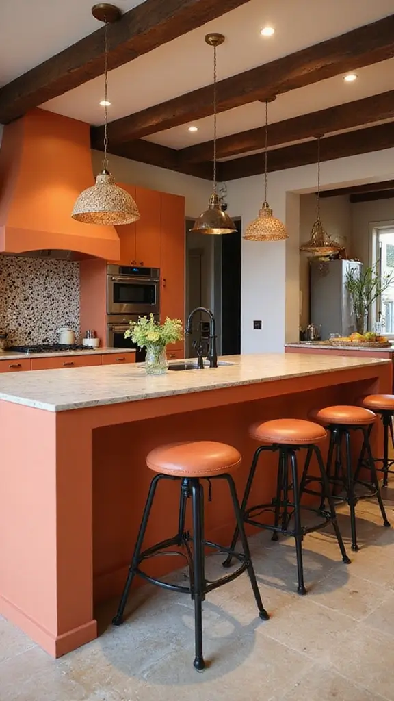42 Modern Spanish Style Kitchen Ideas That Look Gorgeous - 6. Colorful Kitchen Islands