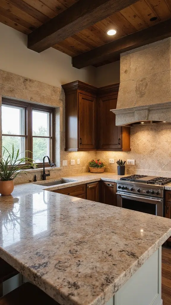 42 Modern Spanish Style Kitchen Ideas That Look Gorgeous - 7. Elegant Stone Countertops