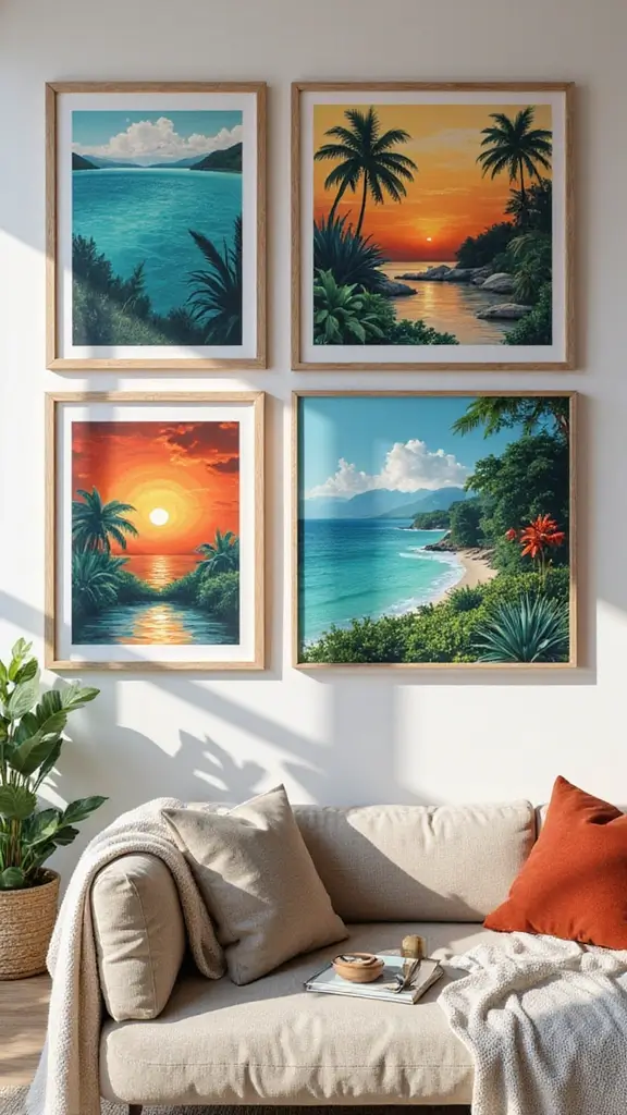 42 Modern Tropical Interior Design Ideas You’ll Love - 6. Bold Wall Art