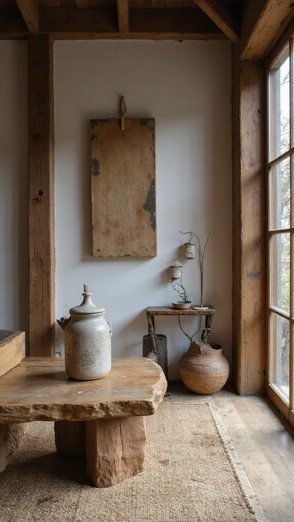 42 Organic Modern Interior Design Ideas That Feel Grounded - 25. Celebrate Imperfection with Wabi-Sabi