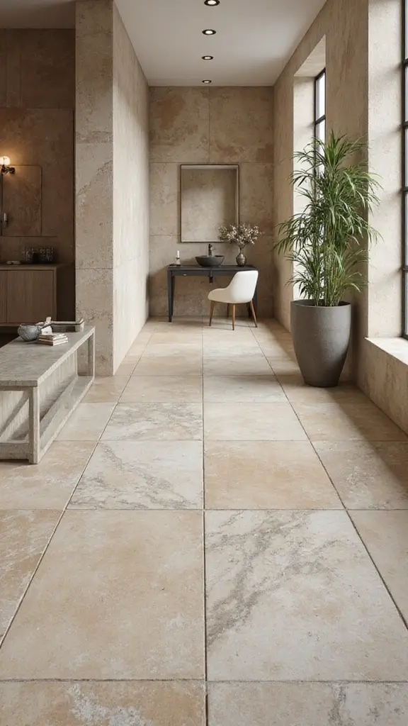 42 Organic Modern Interior Design Ideas That Feel Grounded - 34. Add Natural Stone Tiles