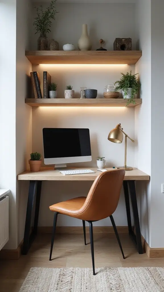 42 Organic Modern Interior Design Ideas That Feel Grounded - 41. Create a Home Office Nook