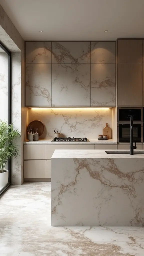42 Organic Modern Interior Design Ideas That Feel Grounded - 9. Use Stone and Marble Accents