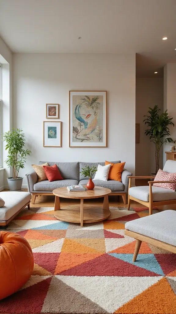 42 Post Modern Interior Design Ideas That Are Timelessly Cool - 1. Geometric Patterned Rugs