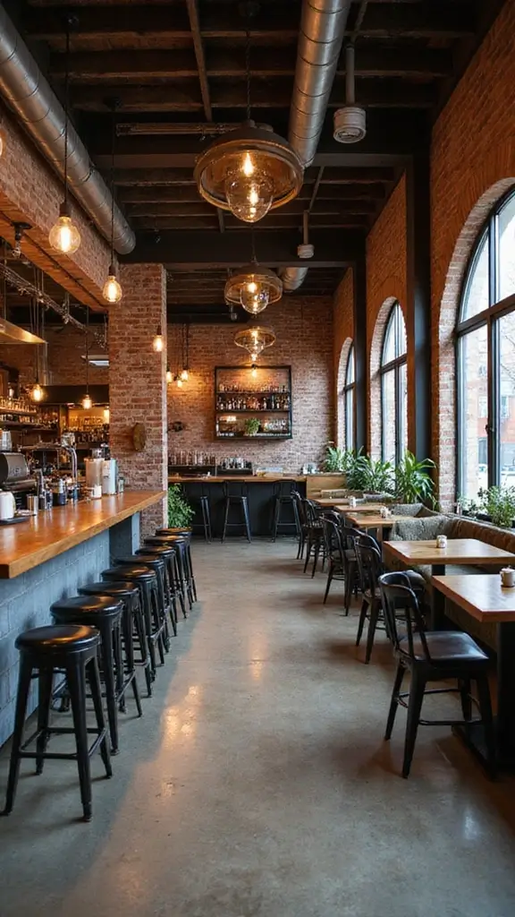 42 Restaurant Interior Design Modern Concepts That Attract Guests - 15. Industrial Charm