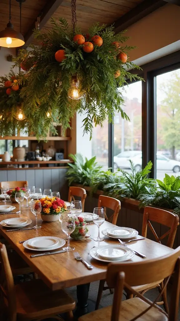 42 Restaurant Interior Design Modern Concepts That Attract Guests - 17. Seasonal Decor
