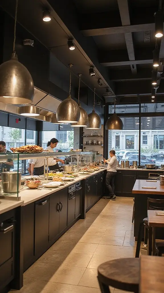 42 Restaurant Interior Design Modern Concepts That Attract Guests - 2. Open Kitchen Concepts