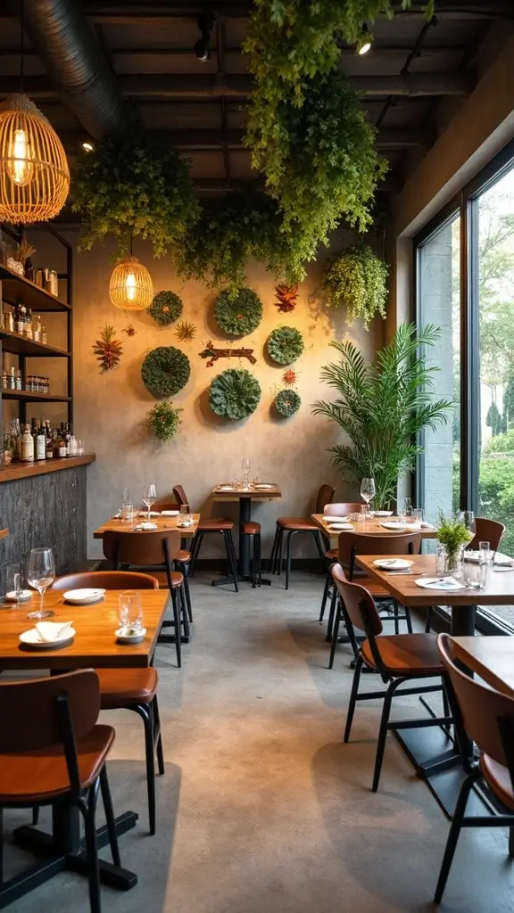 42 Restaurant Interior Design Modern Concepts That Attract Guests - 23. Sustainable Art Installations