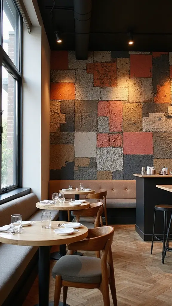 42 Restaurant Interior Design Modern Concepts That Attract Guests - 40. Creative Wall Treatments