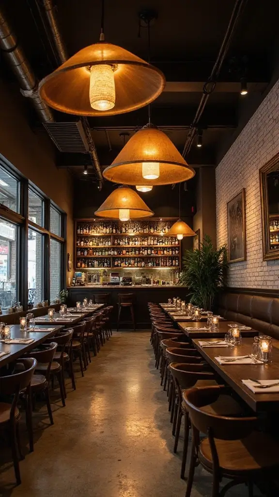 42 Restaurant Interior Design Modern Concepts That Attract Guests - 6. Statement Lighting