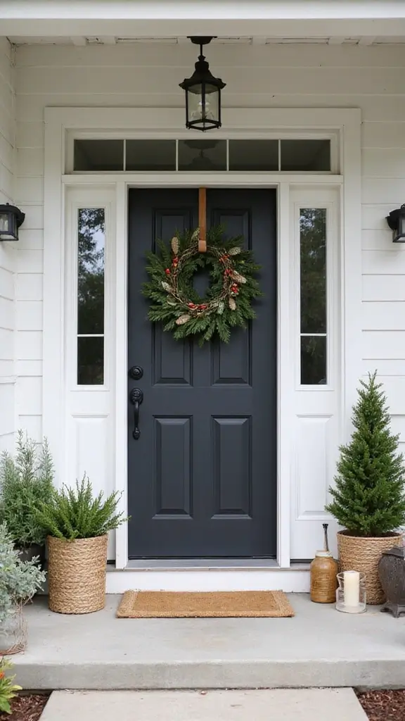 42 Small Front Porch Christmas Decor Ideas That Shine - 27. Sustainable Decor Choices