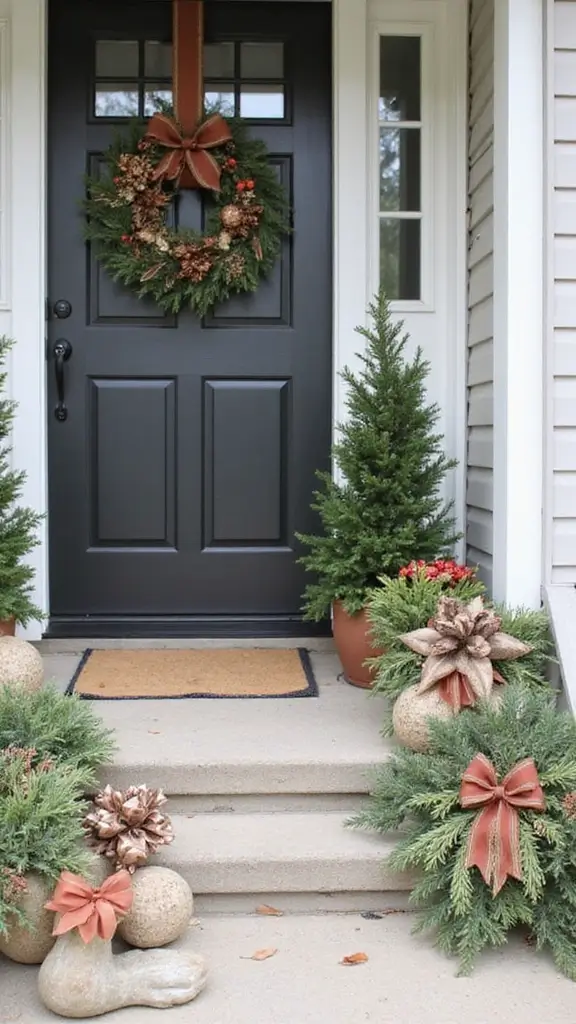 42 Small Front Porch Christmas Decor Ideas That Shine - 40. Subtle Holiday Touches